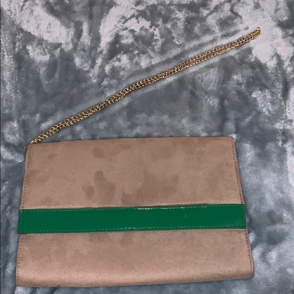 H&M tan and green stripe purse - Picture 2 of 5
